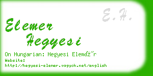 elemer hegyesi business card